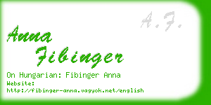anna fibinger business card